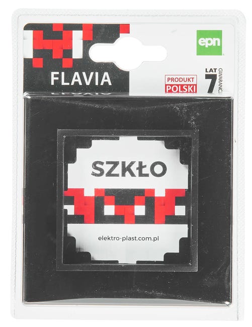 Ramka pojedyncza Czarne szkło FLAVIA ELEKTRO-PLAST