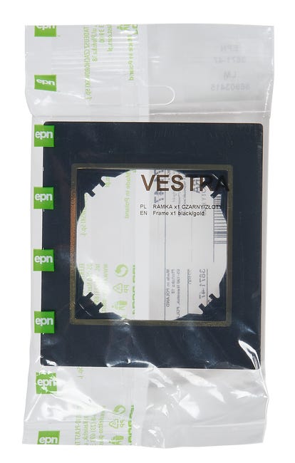 Ramka pojedyncza VESTRA Czarny/złoty ELEKTRO-PLAST