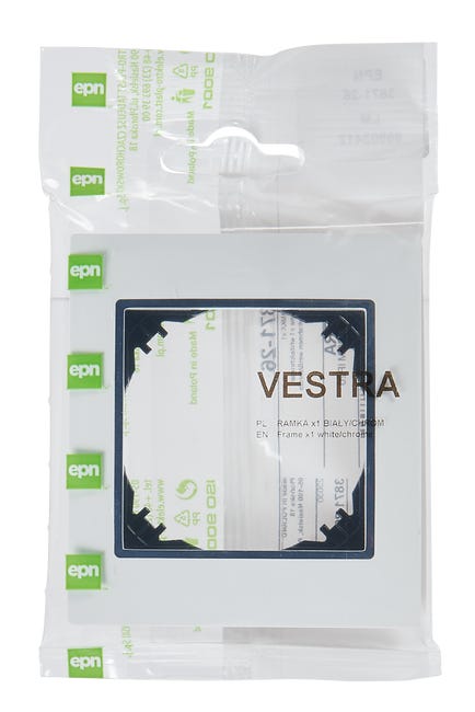 Ramka pojedyńcza Biały chrom VESTRA ELEKTRO-PLAST