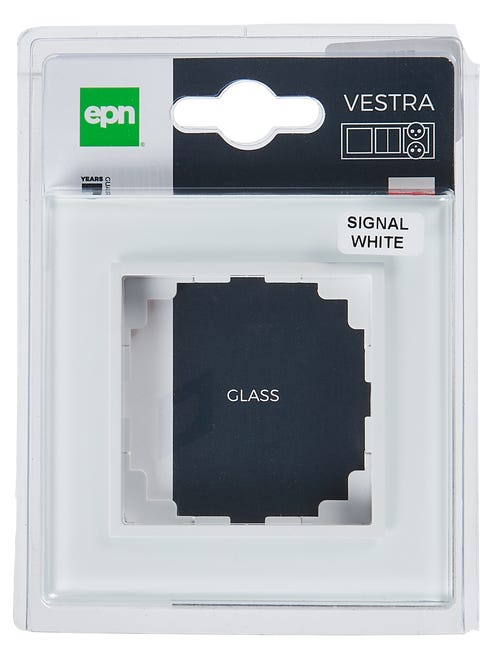 Ramka pojedyńcza Biały szkło VESTRA ELEKTRO-PLAST