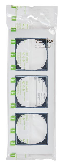 Ramka potrójna Biały chrom VESTRA ELEKTRO-PLAST