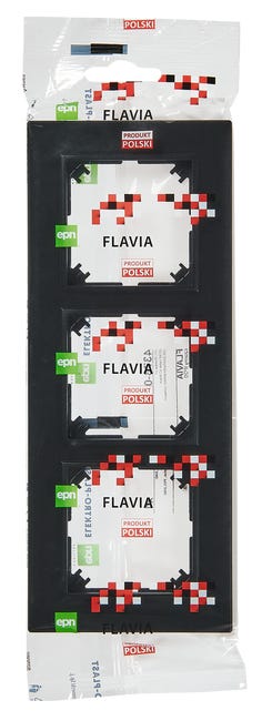 Ramka potrójna Czarny FLAVIA ELEKTRO-PLAST