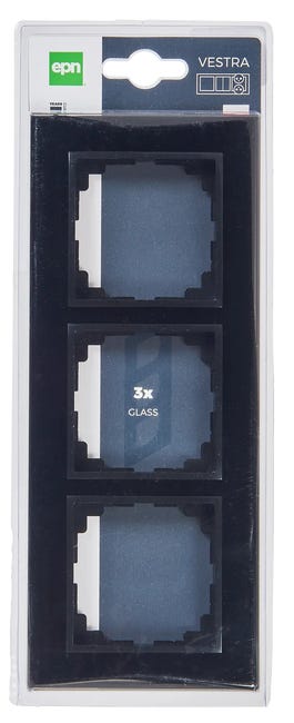 Ramka potrójna Czarny szkło VESTRA ELEKTRO-PLAST