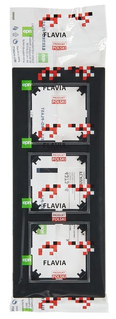 Ramka potrójna Czarny/chrom FLAVIA ELEKTRO-PLAST