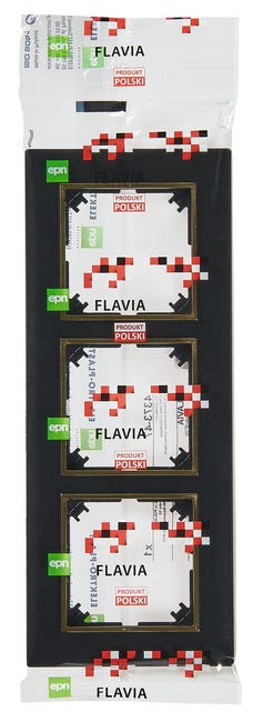 Ramka potrójna Czarny/złoty FLAVIA ELEKTRO-PLAST