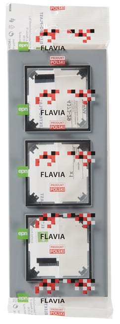 Ramka potrójna FLAVIA Szary mat / Czarny ELEKTRO-PLAST