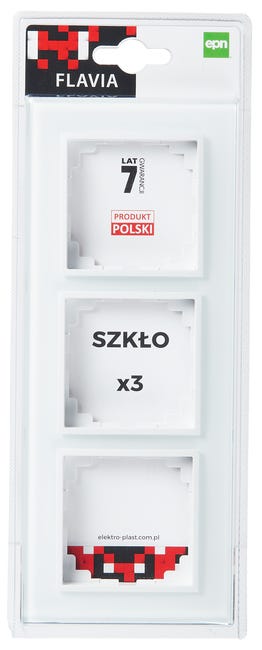 Ramka potrójna Flavia Białe szkło ELEKTRO-PLAST
