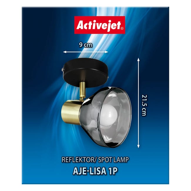 Reflektor Lisa czarno-złoty E14 Activejet