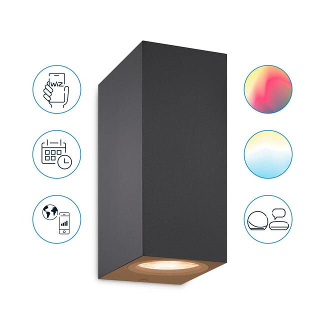 Reflektor Up&Down czarny RGB 2 x GU10 Wiz Smart lighting