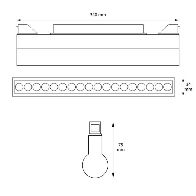 Reflektor szynowy M-Line czarny 1F 1400 lm LED DPM