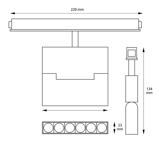 Reflektor szynowy M-Line czarny 1F 480 lm LED DPM