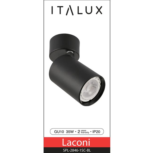 Reflektorek Laconi czarny GU10 Italux