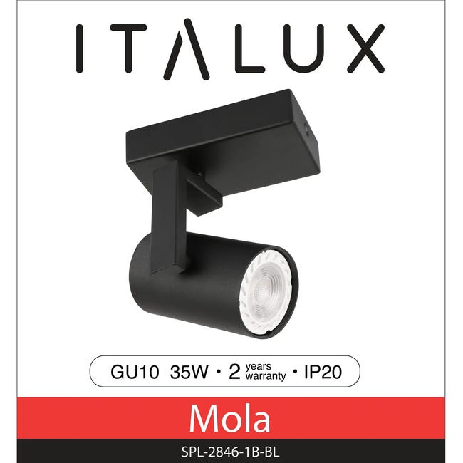 Reflektorek Mola czarny GU10 Italux
