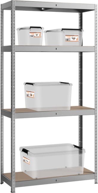 Regał metalowy z płytą HDF 100 kg 180 x 90 x 35 cm 4P Metalkas