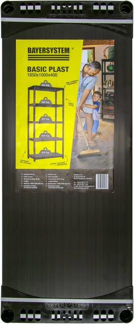 Regał plastikowy Basic Plast Plus 60 kg 185 x 100 x 40 cm Bayersystem