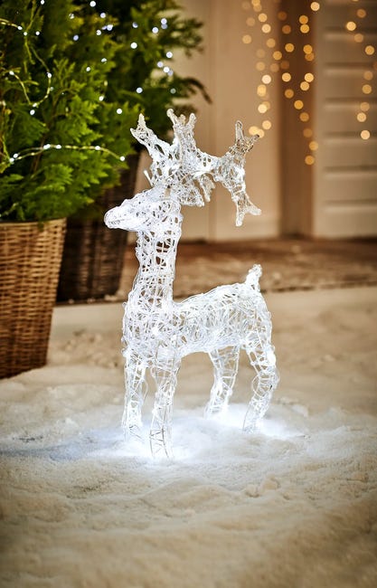 Renifer świecący zewnętrzny 60 cm 50LED zimna biel
