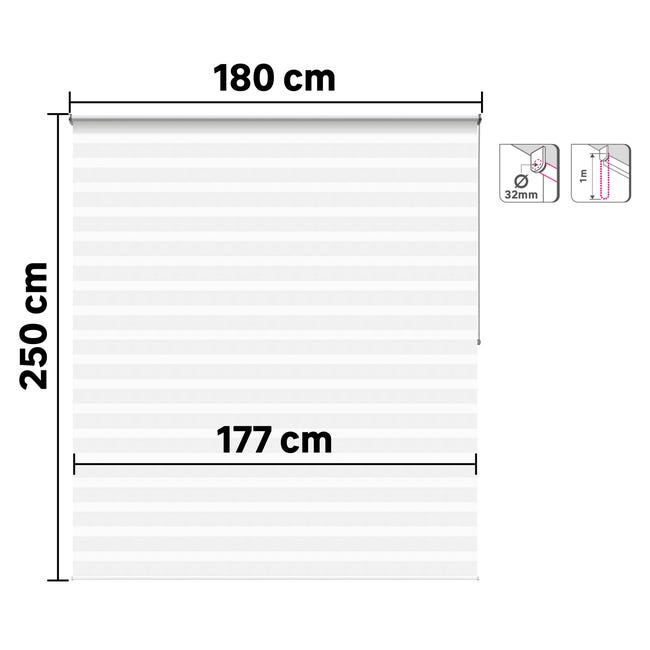 Roleta dzień noc Bolero 177-180 x 250 cm biała Inspire