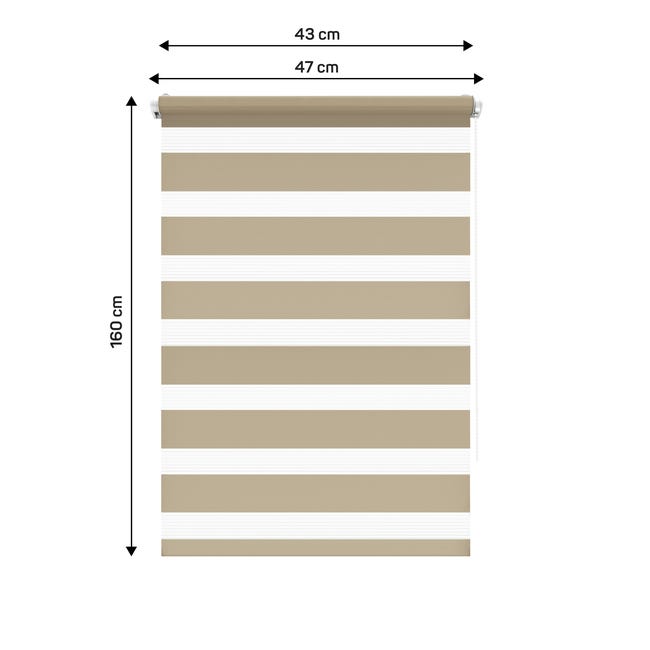 Roleta dzień noc Peter 43 x 160 cm miedziana z systemem click Inspire