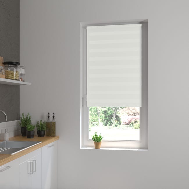 Roleta dzień noc Peter 73 x 160 cm biała z systemem click Inspire