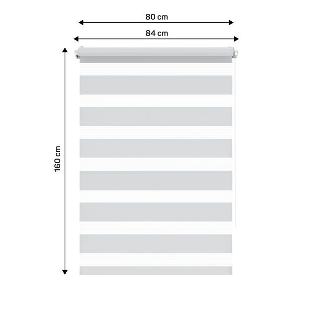 Roleta dzień noc Peter 80 x 160 cm srebrna z systemem click Inspire