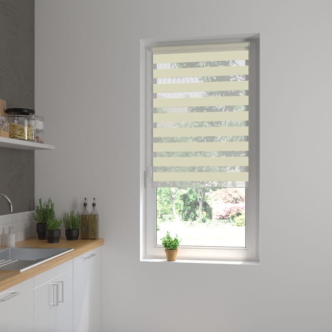 Roleta dzień noc Peter beżowa 120 x 160 cm z systemem click Inspire