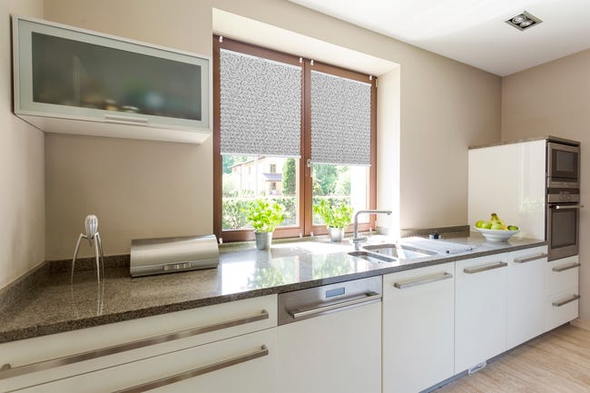 Roleta plisowana Liść Print z nadrukiem 62 x 220 cm szara