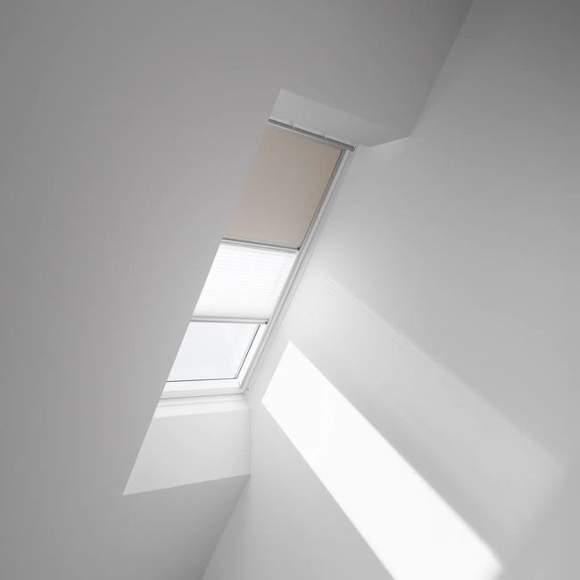 Roleta zaciemniająca do okna dachowego DFD MK06 4556S Ciemnobeżowa 78 x 118 cm Velux