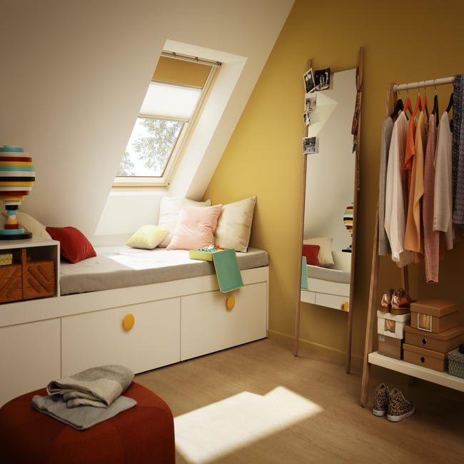 Roleta zaciemniająca do okna dachowego DFD MK06 4564S Pomarańczowa 78 x 118 cm Velux