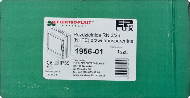 Rozdzielnica elektryczna bez wyposażenia EP - LUX PLUS 2 / 26 NATYNKOWE ELEKTRO-PLAST