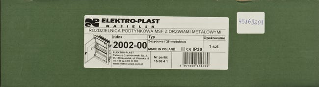 Rozdzielnica elektryczna bez wyposażenia MSF / 2002 - 00 ELEKTRO-PLAST