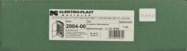 Rozdzielnica elektryczna bez wyposażenia MSF / 2004 - 00 ELEKTRO-PLAST