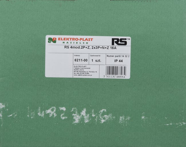 Rozdzielnica elektryczna z okablowaniem RS 1 / 4 6211 - 00 / 2 X 2P + Z 2 X 3P + N + Z 16A ELEKTRO-PLAST