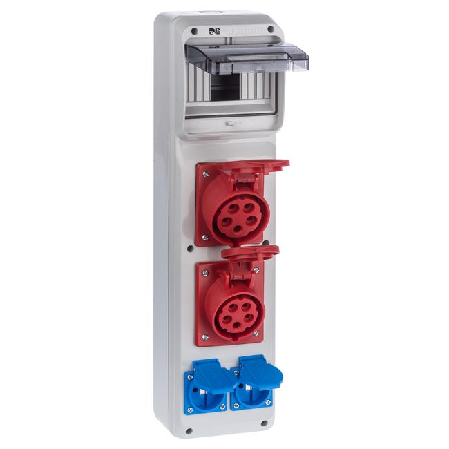 Rozdzielnica elektryczna z okablowaniem RS 1 / 6 6240 - 00 / 2 X 2P + Z 2 X 3P + N + Z 16 / 32 ELEKTRO-PLAST
