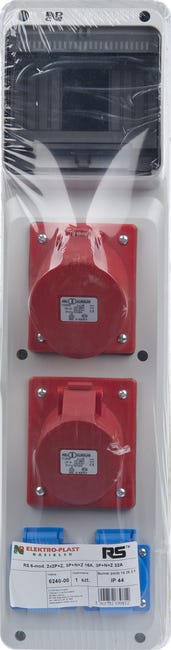 Rozdzielnica elektryczna z okablowaniem RS 1 / 6 6240 - 00 / 2 X 2P + Z 2 X 3P + N + Z 16 / 32 ELEKTRO-PLAST