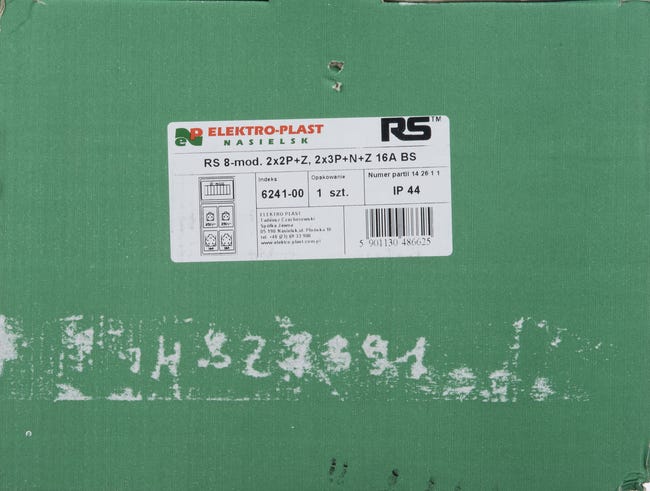 Rozdzielnica elektryczna z okablowaniem RS 1 / 8 6241 - 00 / 2 X 2P + Z 2 X 3P + N + Z 16A ELEKTRO-PLAST