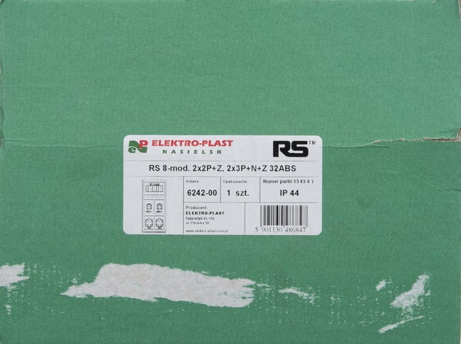 Rozdzielnica elektryczna z okablowaniem RS 1 / 8 6242 - 00 / 2 X 2P + Z 2 X 3P + N + Z 32A ELEKTRO-PLAST