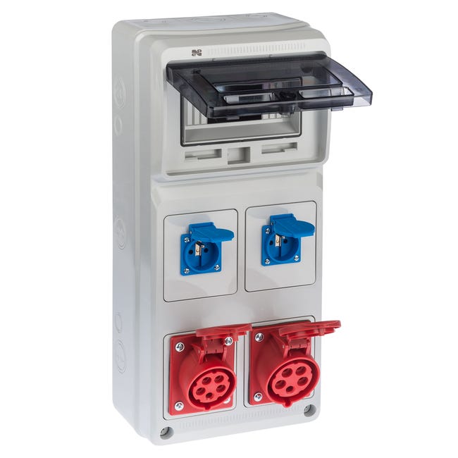 Rozdzielnica elektryczna z okablowaniem RS 1 / 8 6243 - 00 / 2 X 2P + Z 2 X 3P + N + Z 16 / 32 ELEKTRO-PLAST