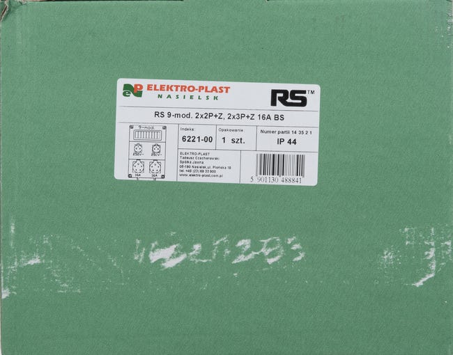 Rozdzielnica elektryczna z okablowaniem RS 1 / 9 6221 - 00 / 2 X 2P + Z 2 X 3P + N + Z 16A ELEKTRO-PLAST