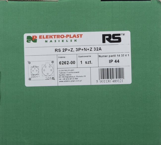 Rozdzielnica elektryczna z okablowaniem RS 6262 - 00 / 2P + Z 3P + N + Z 32A ELEKTRO-PLAST
