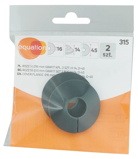 Rozeta 16 mm grafit kpl 2 szt EQUATION