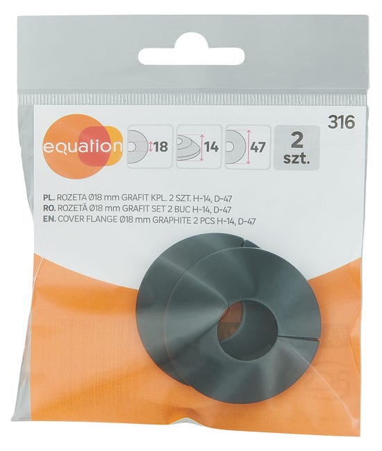 Rozeta 18 mm grafit kpl 2 szt EQUATION