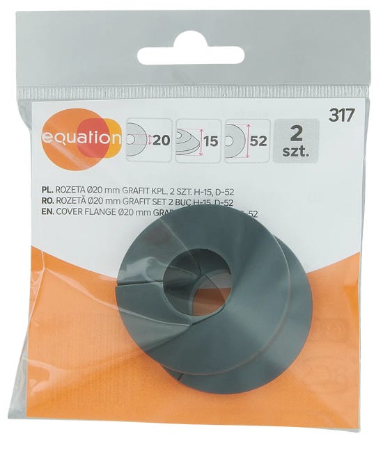 Rozeta 20 mm grafit kpl 2 szt EQUATION