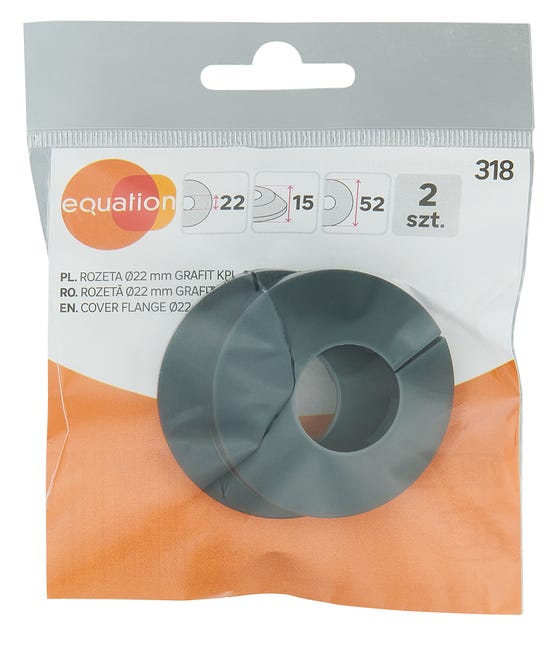 Rozeta 22 mm grafit kpl 2 szt EQUATION