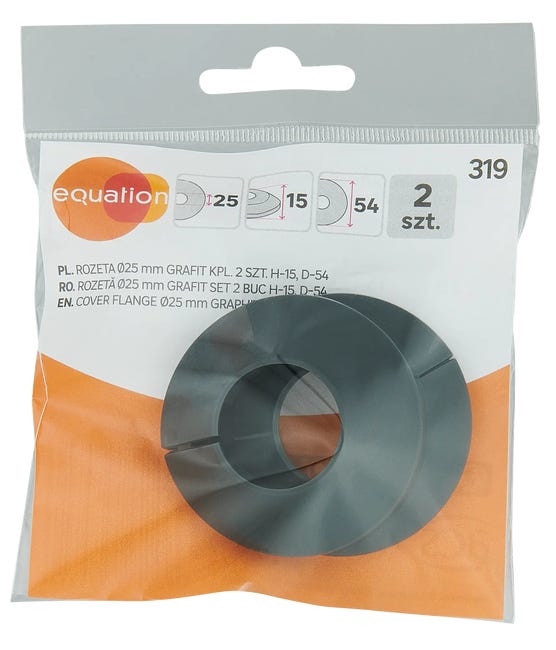 Rozeta 25 mm grafit kpl 2 szt EQUATION
