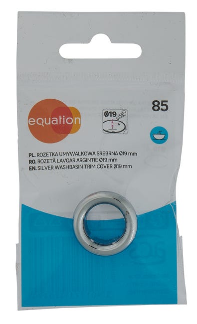 Rozetka umywalkowa srebrna 19 mm EQUATION