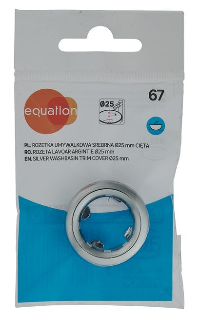 Rozetka umywalkowa srebrna 25 mm CIĘTA EQUATION