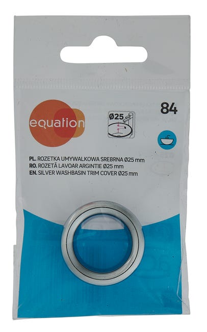 Rozetka umywalkowa srebrna 25 mm EQUATION