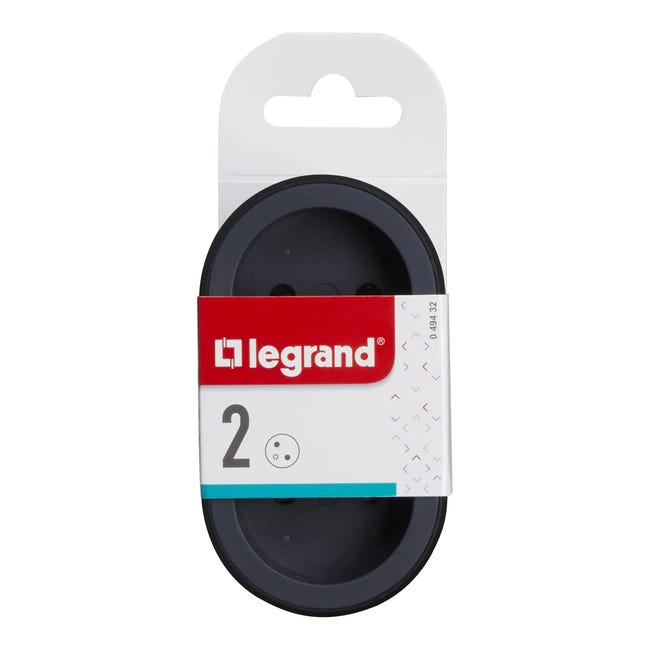 Rozgałęziacz podwójny 2X2P+Z czarny LEGRAND