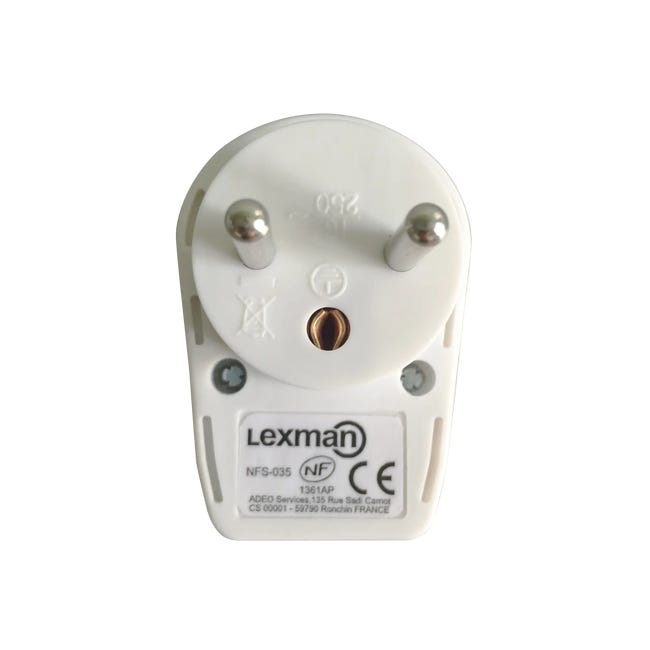 Rozgałęźnik 2P+E 16A+Z Biały LEXMAN