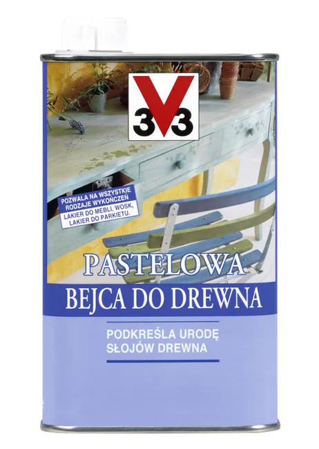 Rozpuszczalnikowa bejca do drewna PASTELOWA 0.5 l Biały V33